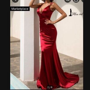 Red dress formal wedding prom braid maid cocktail